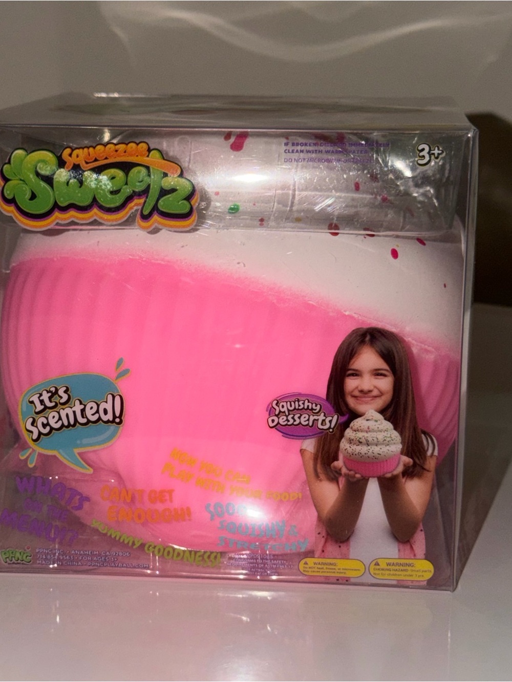Squeezee Sweetz Cupcake Scented Squishy Fidget Toy - Pink